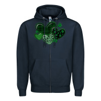 Navy leopard hearts st patricks day Zipper Hoodie - MaliasSmallBusiness