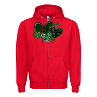 Red leopard hearts st patricks day Zipper Hoodie - MaliasSmallBusiness