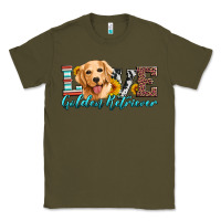 Army Green love golden retriever Classic Tee - Artiststas