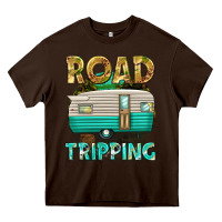 Chocolate Brown road tripping Heavy Core Tee - texasbilliewilder
