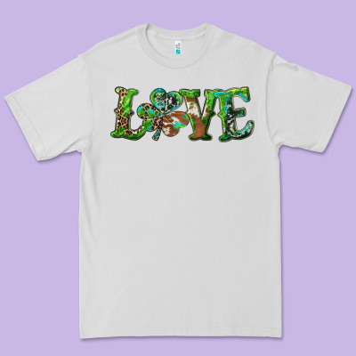 Premium Tee love with shamrock