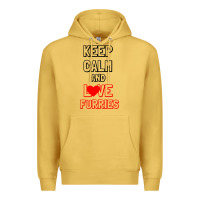 Antique Gold Keep Calm And Love Furries Premium Hoodie - Bettercallsaul