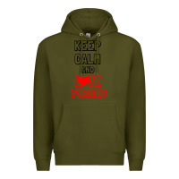 Army Green Keep Calm And Love Furries Premium Hoodie - Bettercallsaul