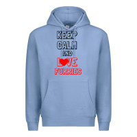 Colony Blue Keep Calm And Love Furries Premium Hoodie - Bettercallsaul