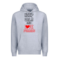 Heather Grey Keep Calm And Love Furries Premium Hoodie - Bettercallsaul