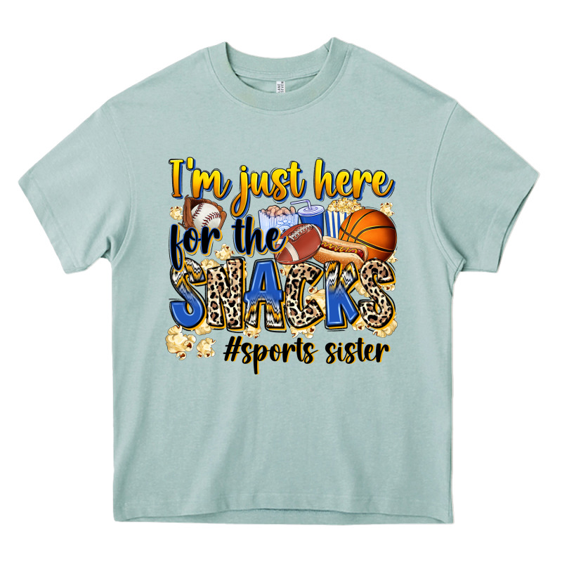 Im Just Here For The Snacks Sports Sister Heavy Core Tee by Zillion Design Studio | Teevron