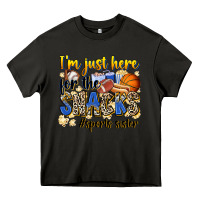 Asphalt im just here for the snacks sports sister Heavy Core Tee - Zillion Design Studio