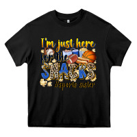 Black im just here for the snacks sports sister Heavy Core Tee - Zillion Design Studio