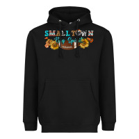 Black small town big spirit Heavyweight Hoodie - BundleAndBundleShop