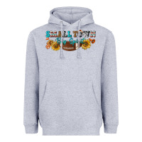 Heather Grey small town big spirit Heavyweight Hoodie - BundleAndBundleShop