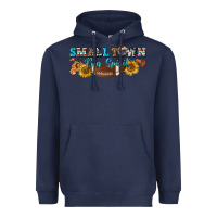 Navy small town big spirit Heavyweight Hoodie - BundleAndBundleShop