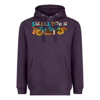 Plum small town big spirit Heavyweight Hoodie - BundleAndBundleShop