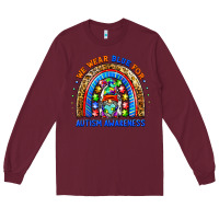 Burgundy autism awareness gnomes Long Sleeve Tee - BarkalooDesign