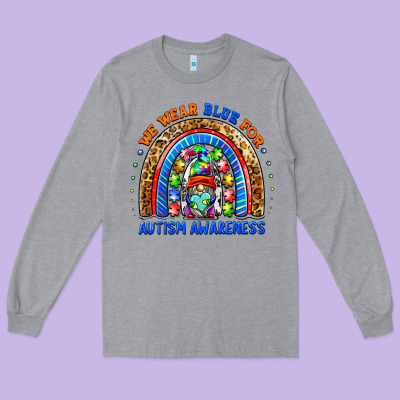 Autism Awareness Gnomes Long Sleeve Tee Designed By Barkaloodesign
