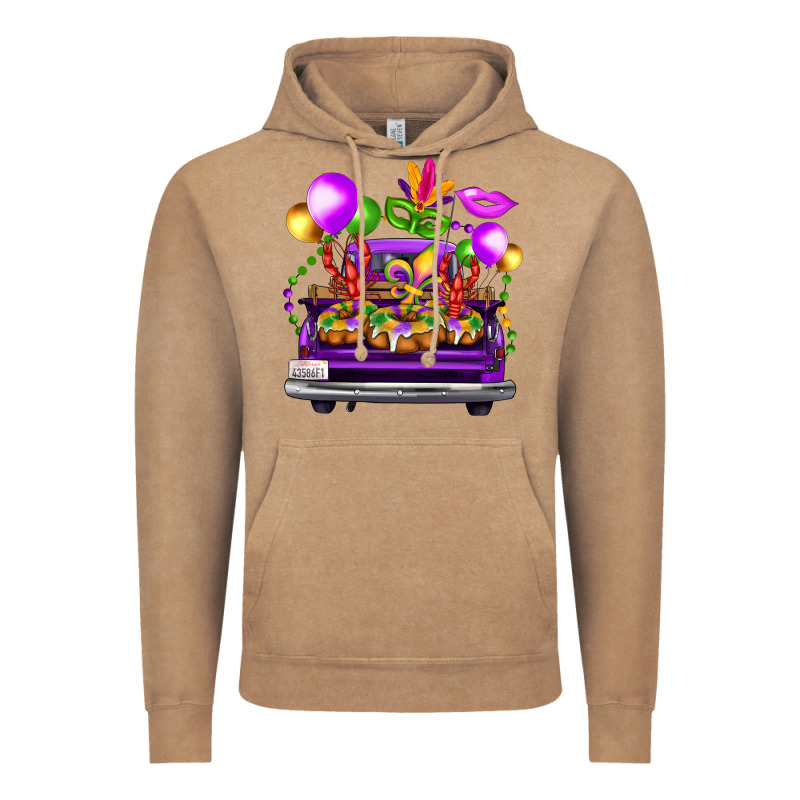 Mardi Gras Farm Truck Vintage Hoodie by FaDigitalArtStudio | Teevron