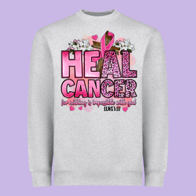 Heal Cancer For Nothing Is Impossible With God Luk Heavyweight Sweatshirt Designed By Artiststas