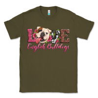 Army Green love english bulldogs Classic Tee - Artiststas