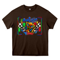 Chocolate Brown autism mom checkered flag Heavy Core Tee - Zillion Design Studio