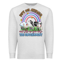 Oatmeal Heather buy me animals and tell me you hate the government Premium Sweatshirt - LillyAllenDesigns
