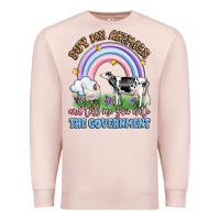 Pale Pink buy me animals and tell me you hate the government Premium Sweatshirt - LillyAllenDesigns