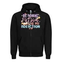 Black reading fiction is my addiction Zipper Hoodie - MaliasSmallBusiness
