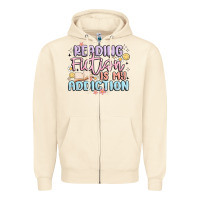 Sandshell reading fiction is my addiction Zipper Hoodie - MaliasSmallBusiness