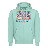 Seafoam reading fiction is my addiction Zipper Hoodie - MaliasSmallBusiness