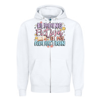 White reading fiction is my addiction Zipper Hoodie - MaliasSmallBusiness