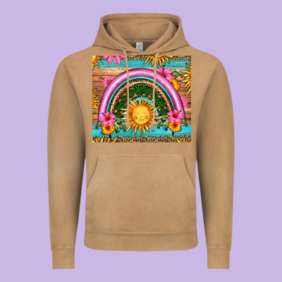 Summer Rainbow Vintage Hoodie Designed By Hra Design Shop