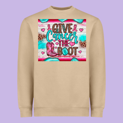 Give Cancer The Boot Heavyweight Sweatshirt Designed By Jahusdesignshop
