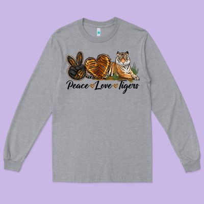 Peace Love Tigers Long Sleeve Tee Designed By Lillyallendesigns