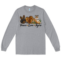 Heather Grey Peace Love Tigers Long Sleeve Tee - LillyAllenDesigns