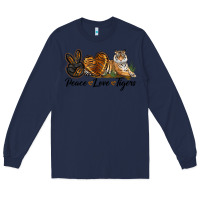 Navy Peace Love Tigers Long Sleeve Tee - LillyAllenDesigns