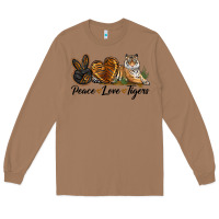 Toasted Coconut Peace Love Tigers Long Sleeve Tee - LillyAllenDesigns