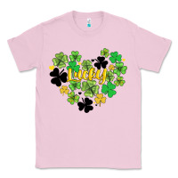 Bubblegum Pink lucky heart shaped clover Classic Tee - AdoDesignShop