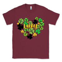 Burgundy lucky heart shaped clover Classic Tee - AdoDesignShop