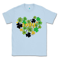 Dusty Blue lucky heart shaped clover Classic Tee - AdoDesignShop