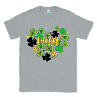 Heather Grey lucky heart shaped clover Classic Tee - AdoDesignShop