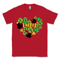 Red lucky heart shaped clover Classic Tee - AdoDesignShop