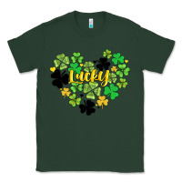 Sports Green lucky heart shaped clover Classic Tee - AdoDesignShop