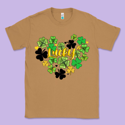 Lucky Heart Shaped Clover Classic Tee Designed By Adodesignshop