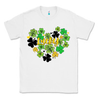 White lucky heart shaped clover Classic Tee - AdoDesignShop