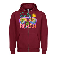 Burgundy salty beach Zipper Hoodie - MaliasSmallBusiness