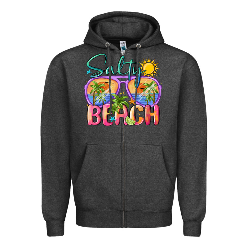 Salty Beach Zipper Hoodie by MaliasSmallBusiness | Teevron