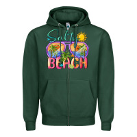 Sports Green salty beach Zipper Hoodie - MaliasSmallBusiness