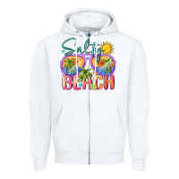White salty beach Zipper Hoodie - MaliasSmallBusiness