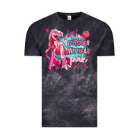 Cloud Black dinosaur  in october we wear pink Vintage Tee - AdoDesignShop