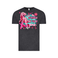 Vintage Black dinosaur  in october we wear pink Vintage Tee - AdoDesignShop