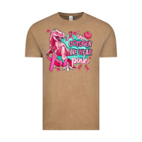 Vintage Coffee dinosaur  in october we wear pink Vintage Tee - AdoDesignShop