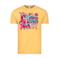 Vintage Mustard dinosaur  in october we wear pink Vintage Tee - AdoDesignShop